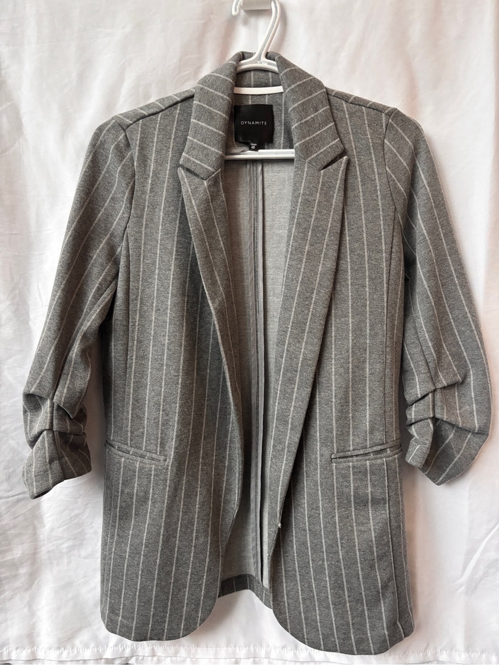 Dynamite Grey Pinstripe Relaxed Blazer